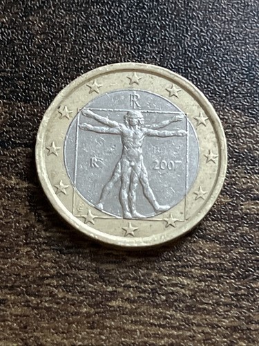 2007 italy one euro - euro, leonardo