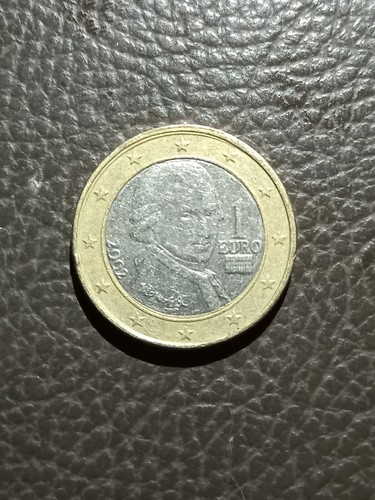 Euro coin mozart 2002 with - euro,